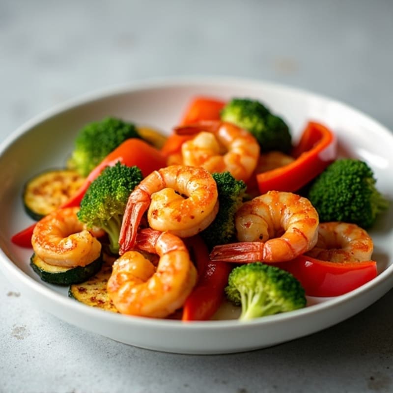 Sweet Chili Shrimp with Roasted Vegetables