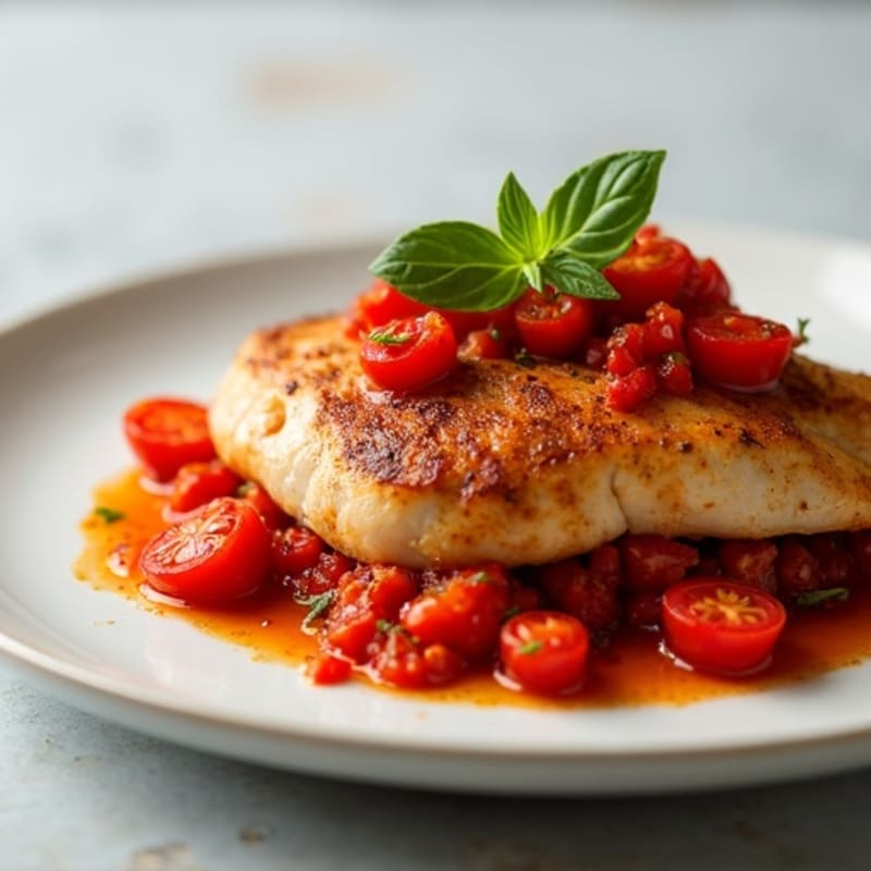 Braised Chicken with Bell Peppers and Crushed Tomatoes
