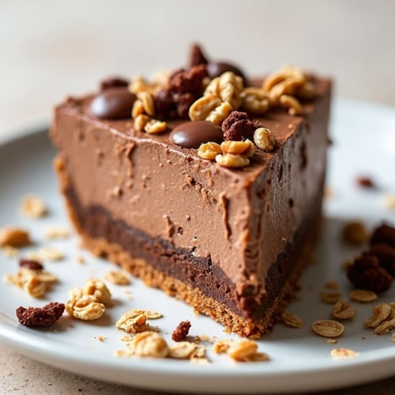 No-Bake Chocolate Peanut Butter Protein Pie
