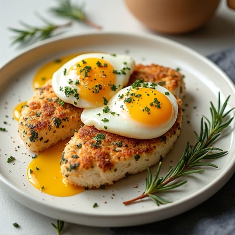 Herb-Crusted Chicken with Jammy Eggs
