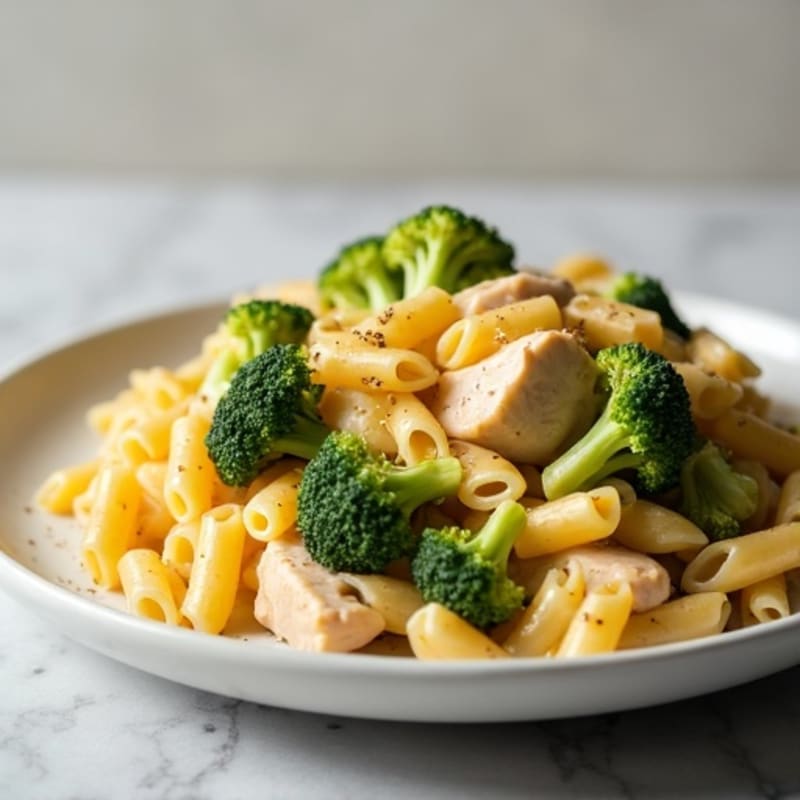 Creamy Chicken and Broccoli Whole Wheat Pasta Bake