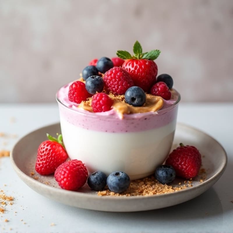 Greek Yogurt Protein Mousse with Mixed Berries