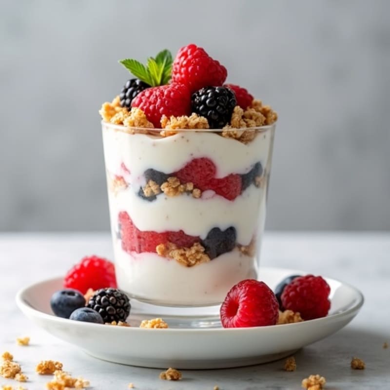 Creamy Greek Yogurt Protein Parfait with Mixed Berries