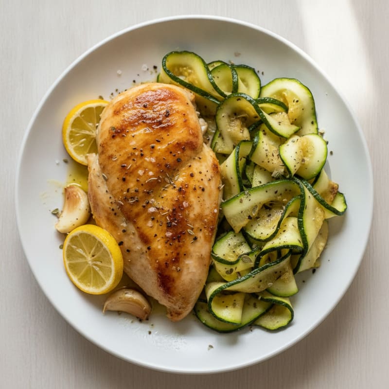 Lemon-Herb Roasted Chicken and Zucchini