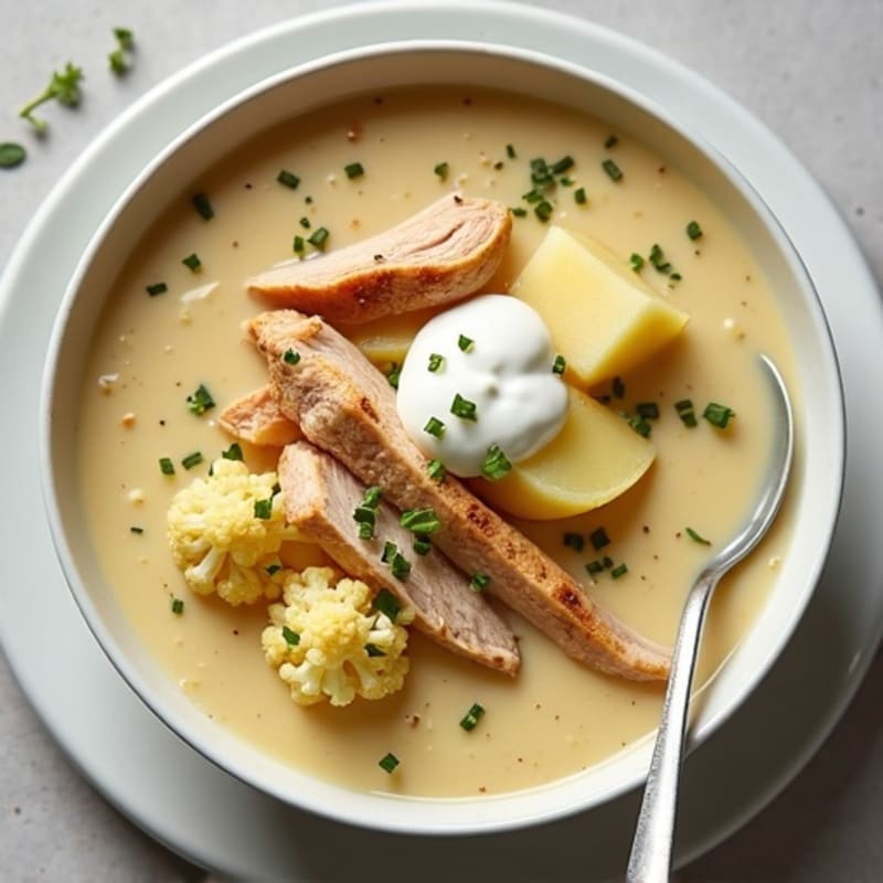 Creamy Roasted Garlic Cauliflower Potato Soup