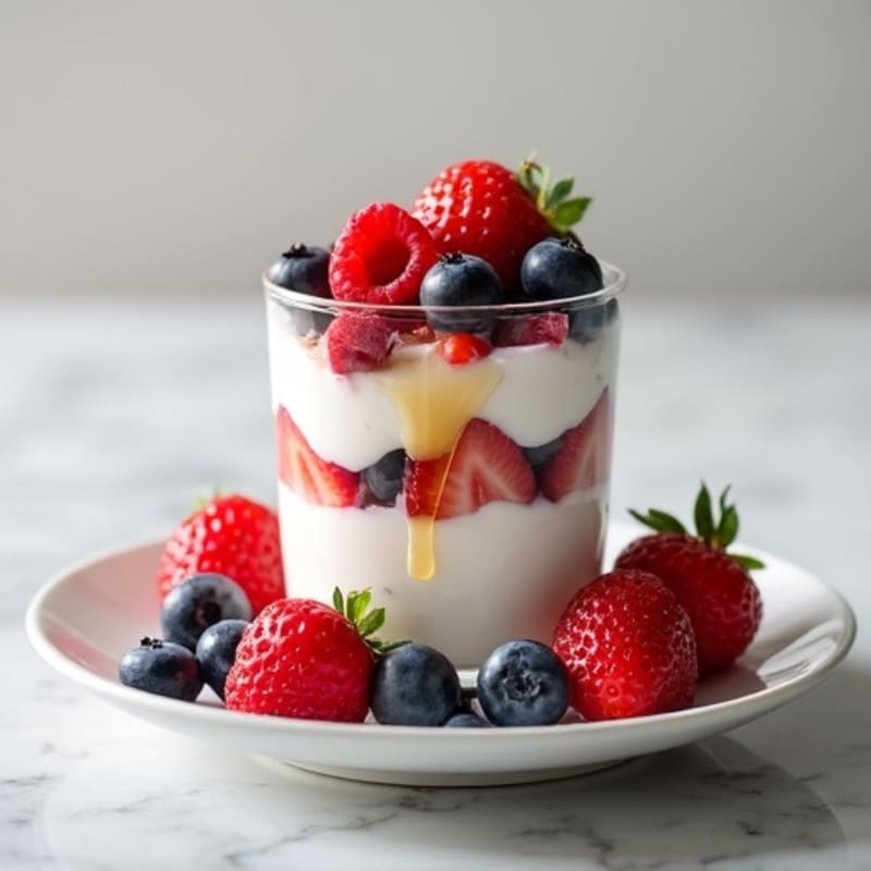 Greek Yogurt Protein Parfait with Mixed Berries