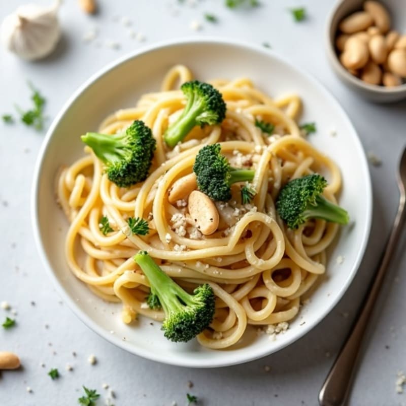 Healthy Creamy Cashew Alfredo Pasta