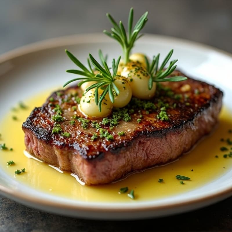 Herb-Crusted Pan-Seared Sirloin with Garlic Butter