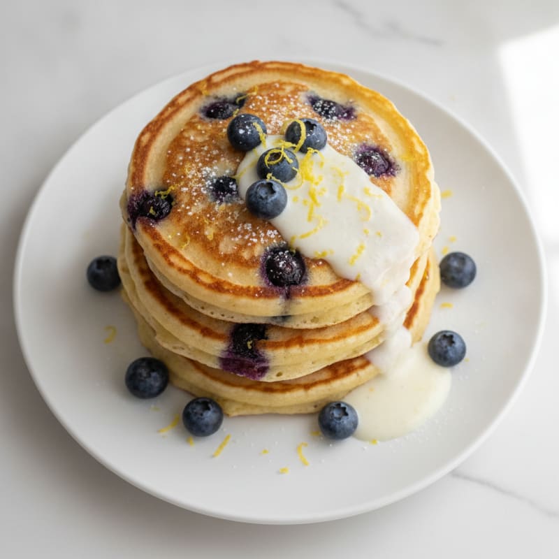Blueberry Ricotta Pancakes with Lemon Zest