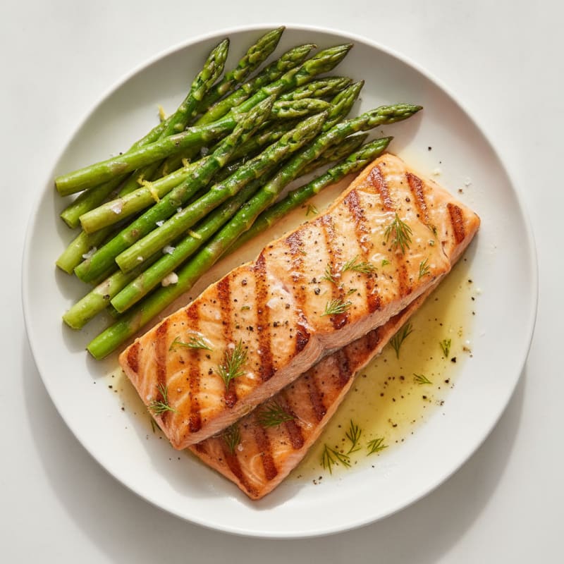 Lemon Herb Grilled Salmon with Asparagus