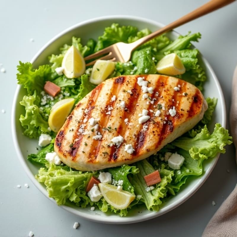 Grilled Chicken Caesar Salad with Creamy Garlic Dressing