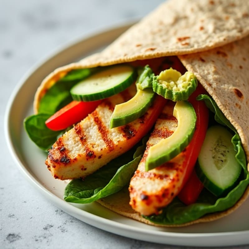 Crispy Grilled Chicken and Fresh Veggie Wrap