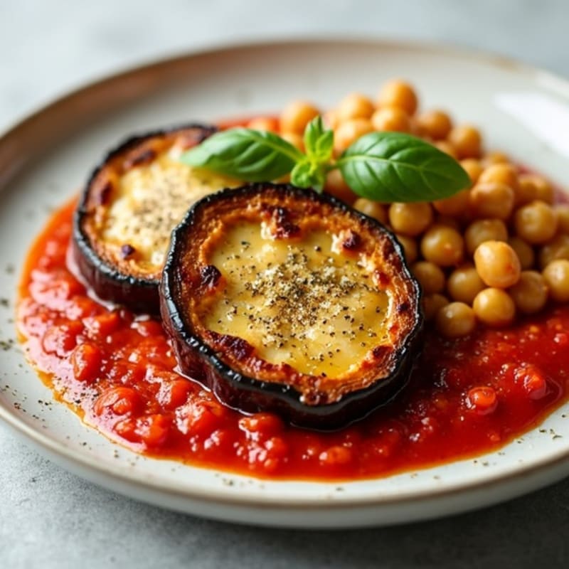 Herb-Roasted Eggplant Steaks with Garlic Tomato Sauce