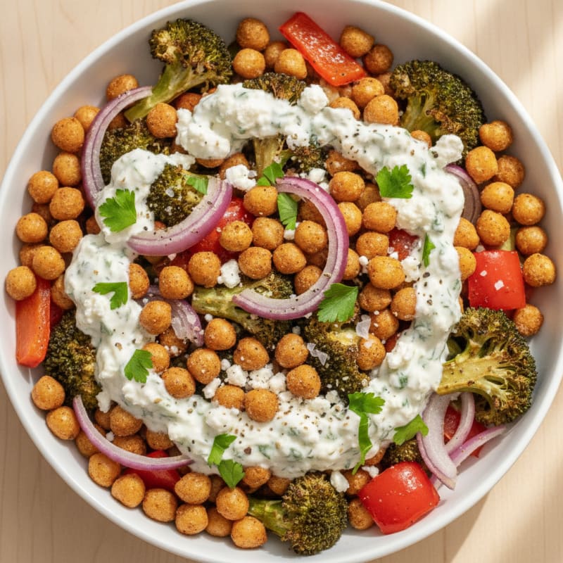Roasted Vegetable and Chickpea Bowl