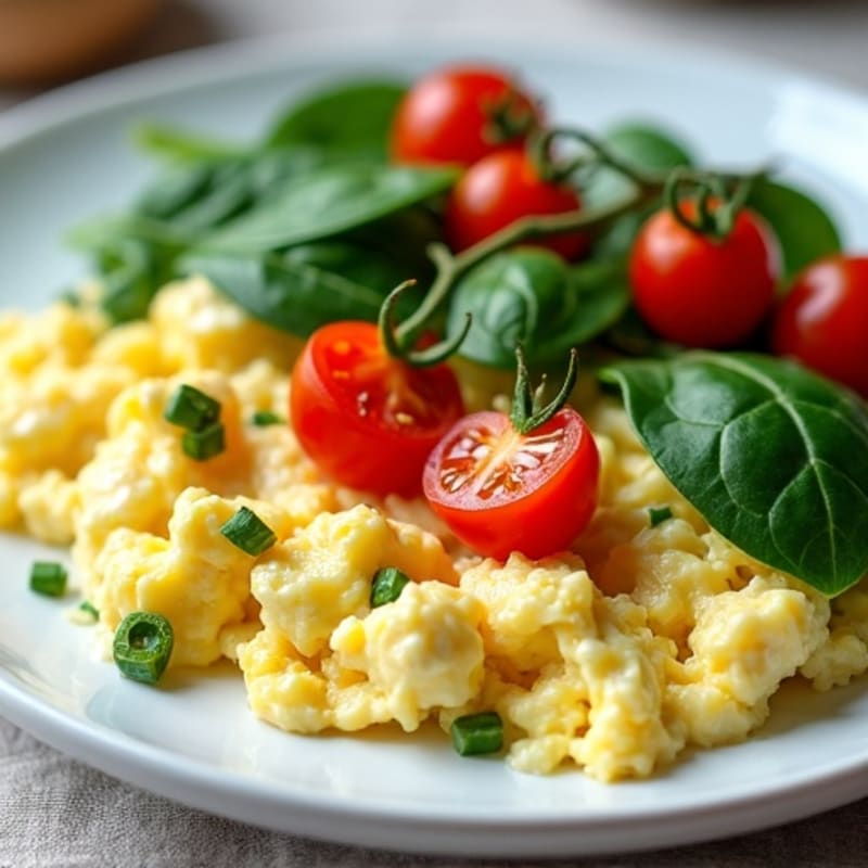 Creamy Cottage Cheese Scramble with Fresh Spinach