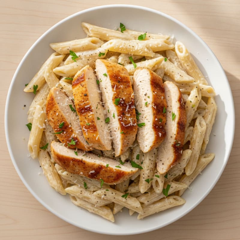 Creamy Garlic Chicken Alfredo Pasta