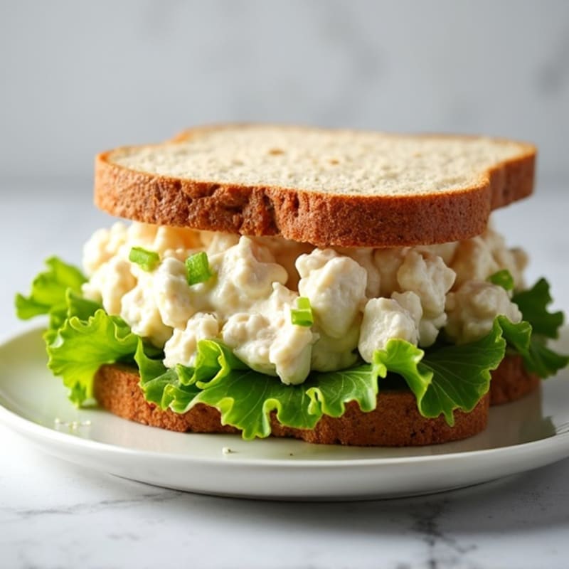 Creamy Chicken Salad Sandwich with Crisp Lettuce