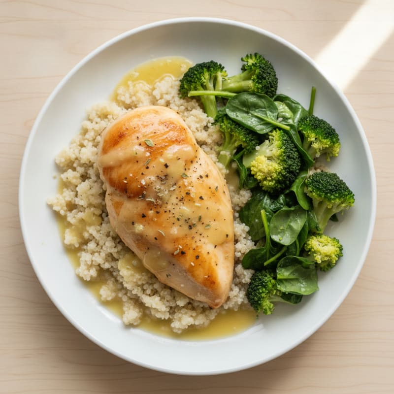 Lemon-Herb Chicken Breast with Steamed Greens
