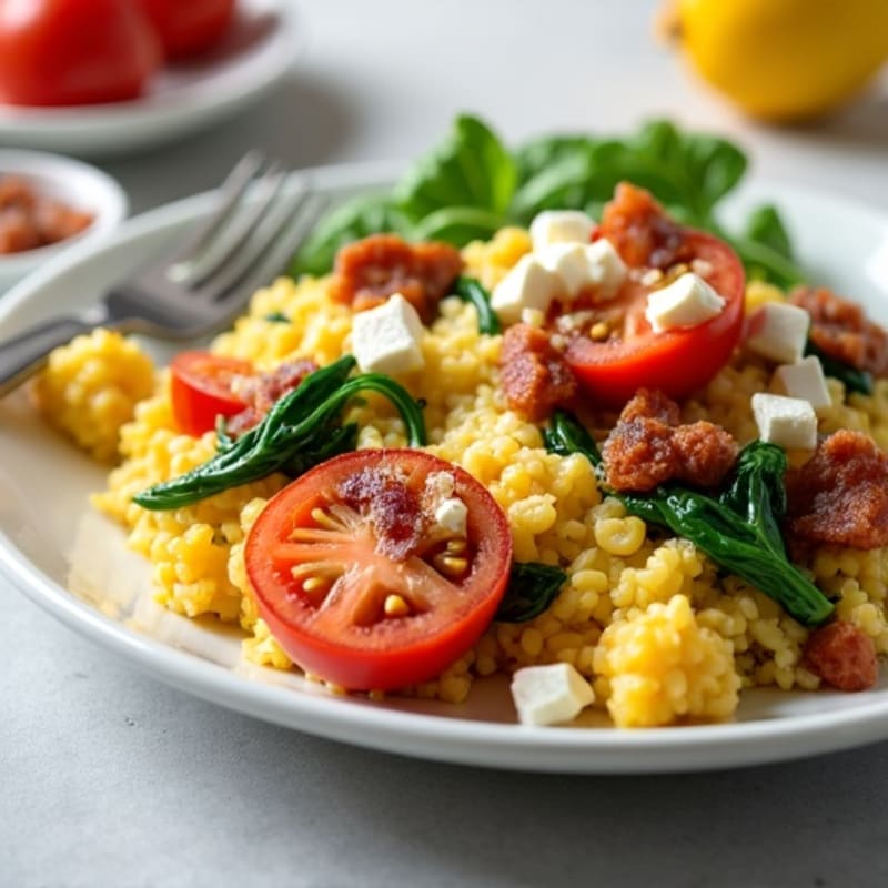 Egg White Veggie Scramble with Turkey Bacon