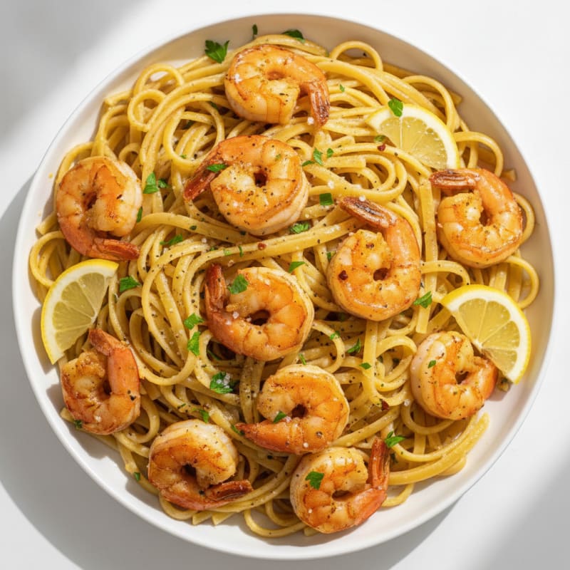 Garlic Butter Shrimp Scampi with Linguine
