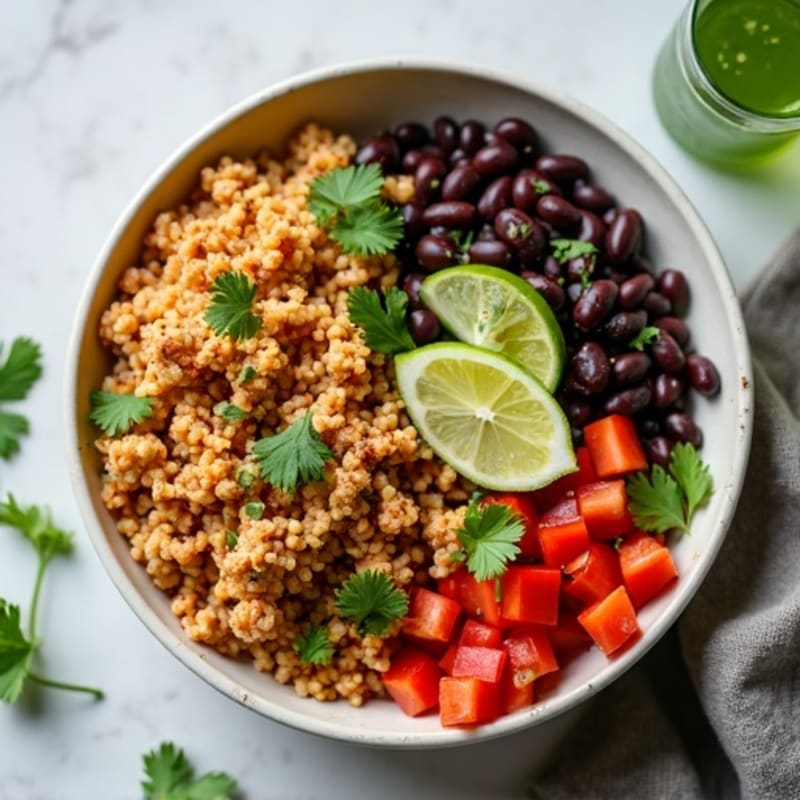 Spicy Turkey Taco Bowl with Cilantro-Lime Cauliflower Rice