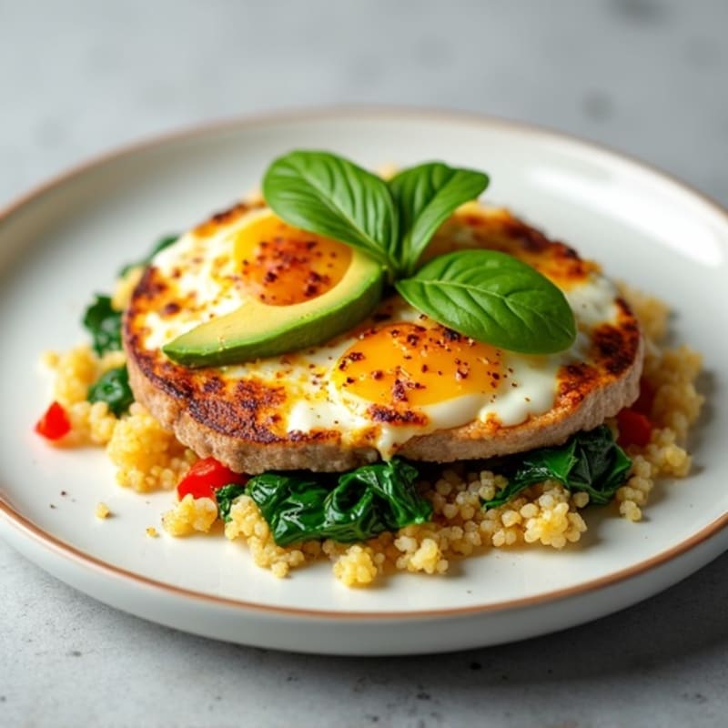 Egg White and Spinach Scramble with Turkey Sausage