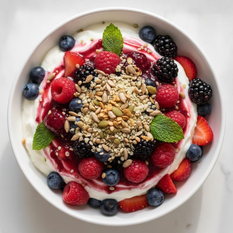Creamy Greek Yogurt Protein Parfait with Mixed Berries