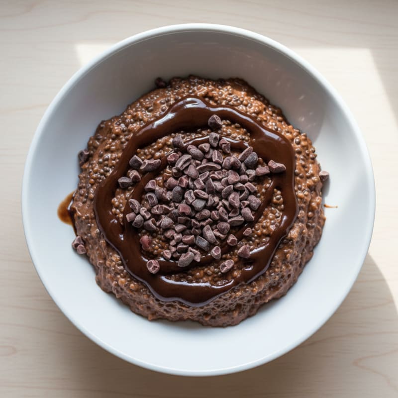 Silky Chocolate Protein Pudding with Chia Seeds