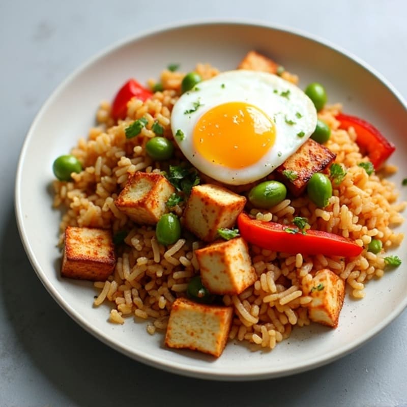 Crispy Cauliflower Rice Kimchi Stir-Fry
