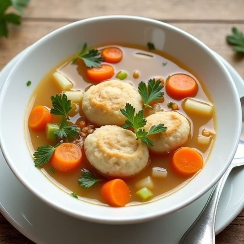 Wholesome Chicken and Vegetable Soup with Lightened Dumplings