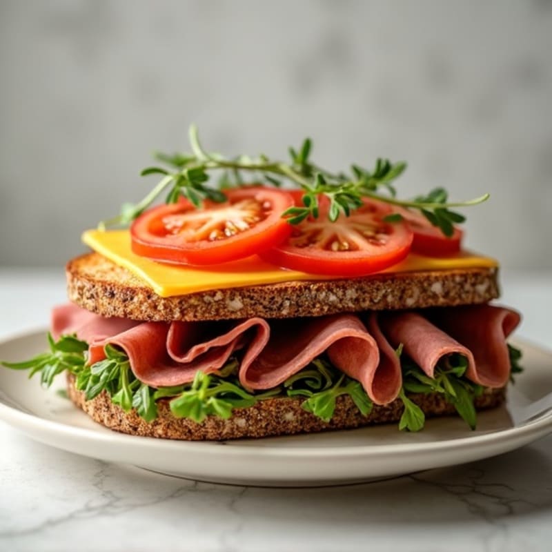 Lean Roast Beef and Sharp Cheddar Open-Face Sandwich