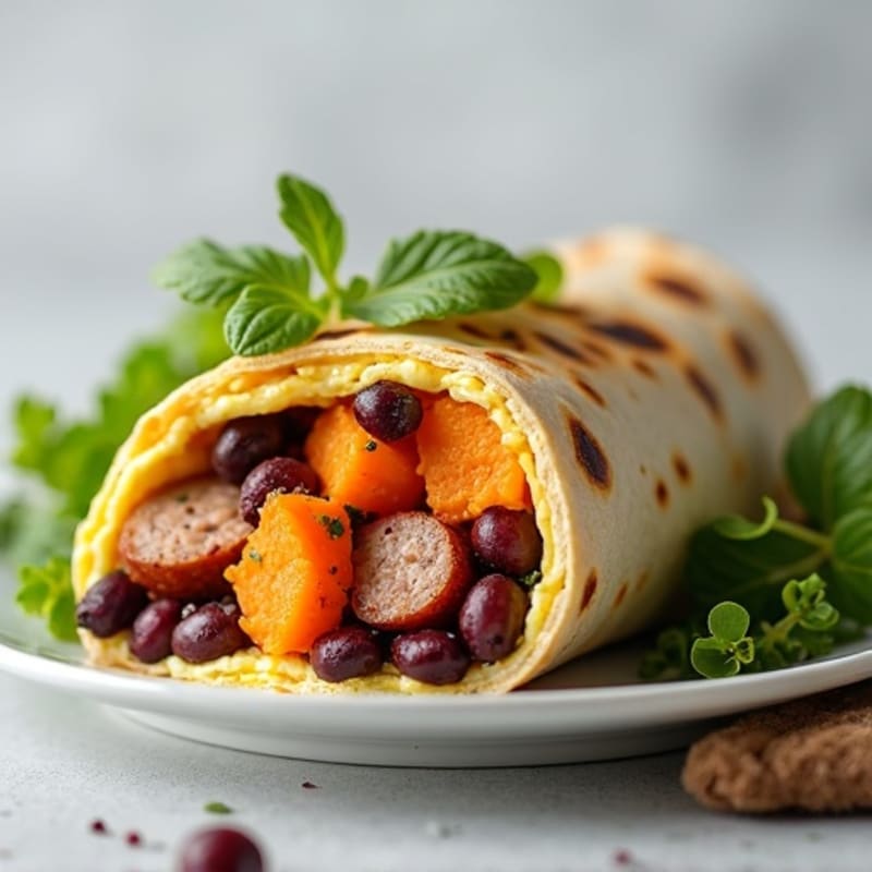 Protein-Packed Sweet Potato Black Bean Breakfast Burrito
