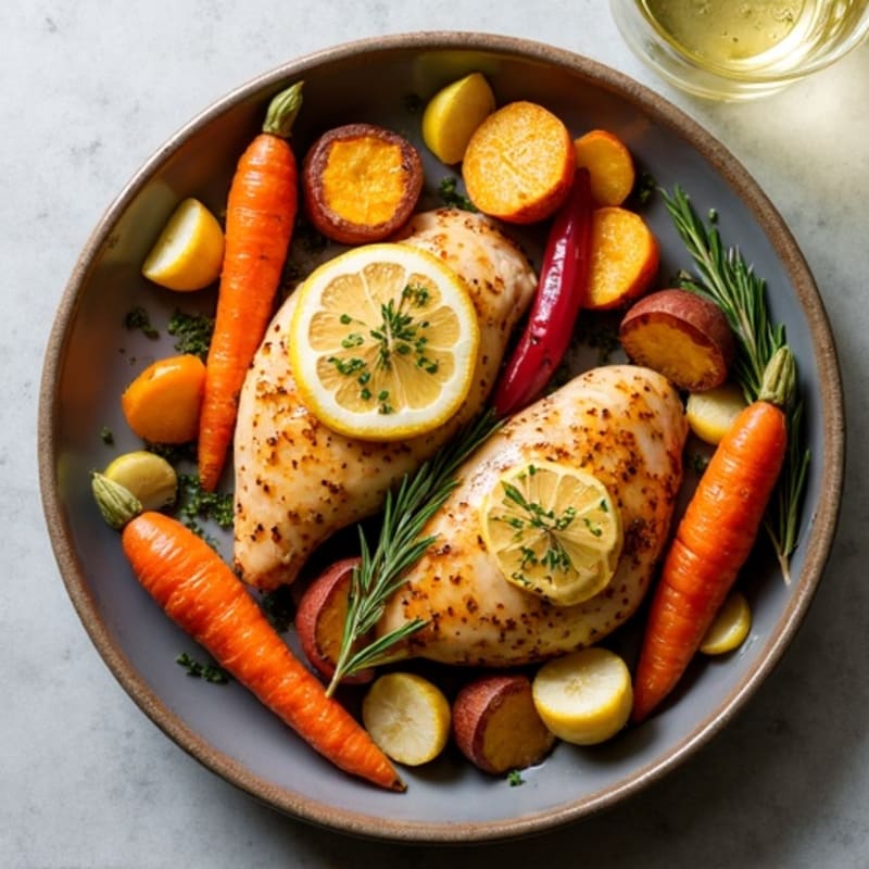 Sheet Pan Lemon Herb Chicken with Roasted Root Vegetables