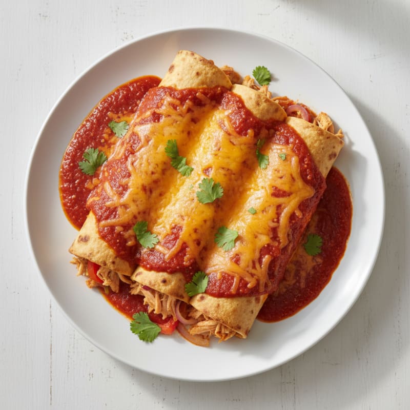 Chicken Enchiladas with Red Chili Sauce