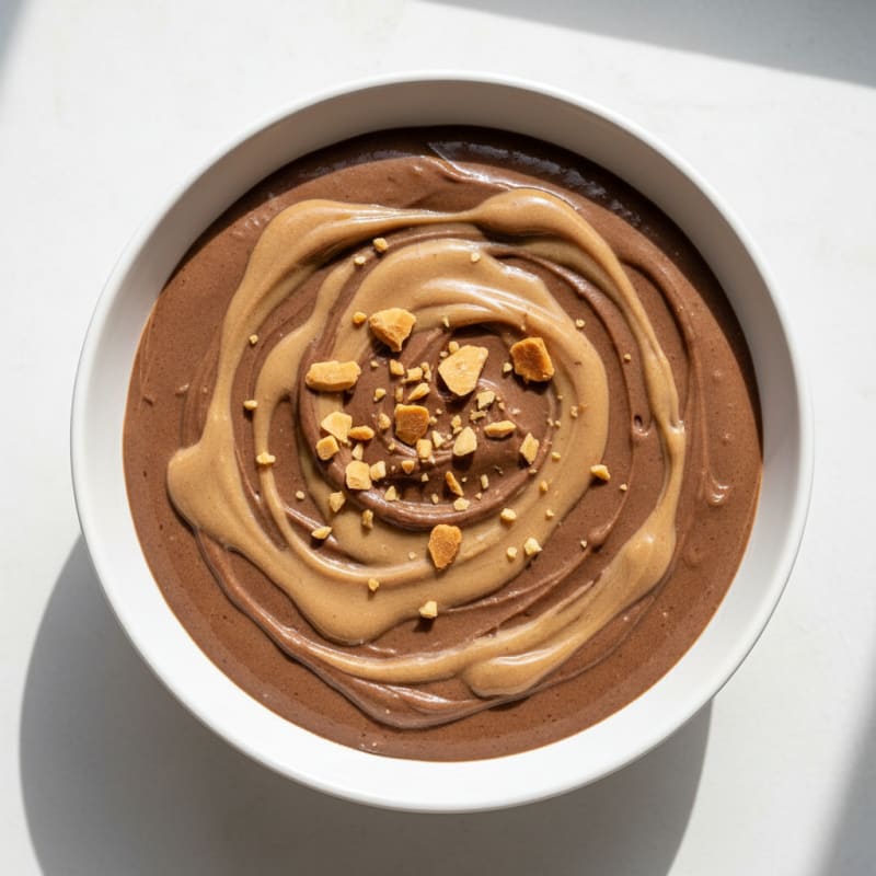 Silky Protein Chocolate Pudding with Almond Butter Swirl