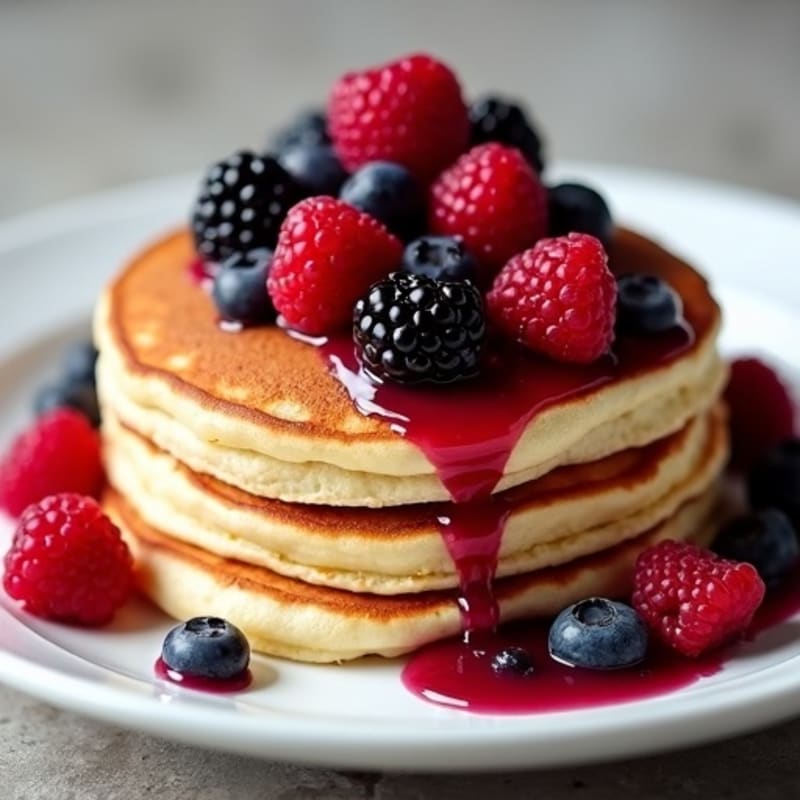 Protein-Packed Almond Flour Pancakes with Fresh Berry Compote