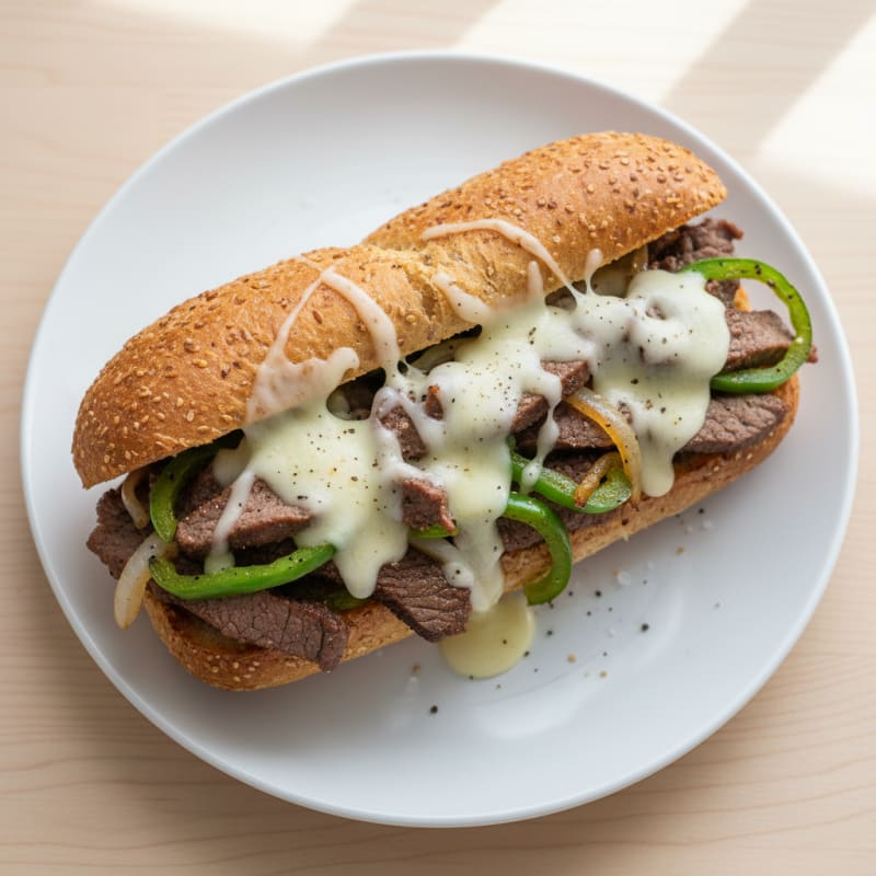 Classic Philly Cheesesteak Sandwich