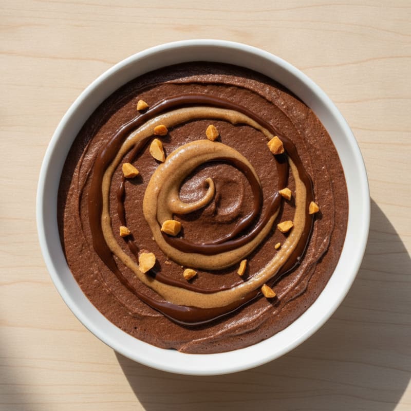 Silky Chocolate Protein Pudding with Almond Butter Swirl