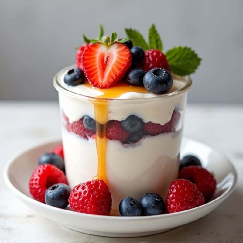 Greek Yogurt Protein Parfait with Mixed Berries