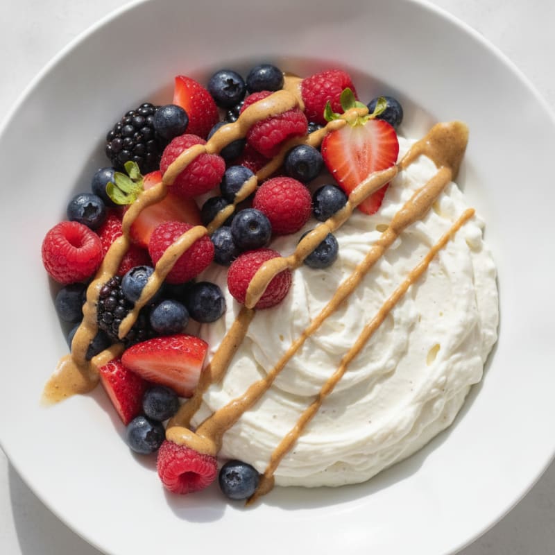Silky Greek Yogurt Protein Mousse with Mixed Berries