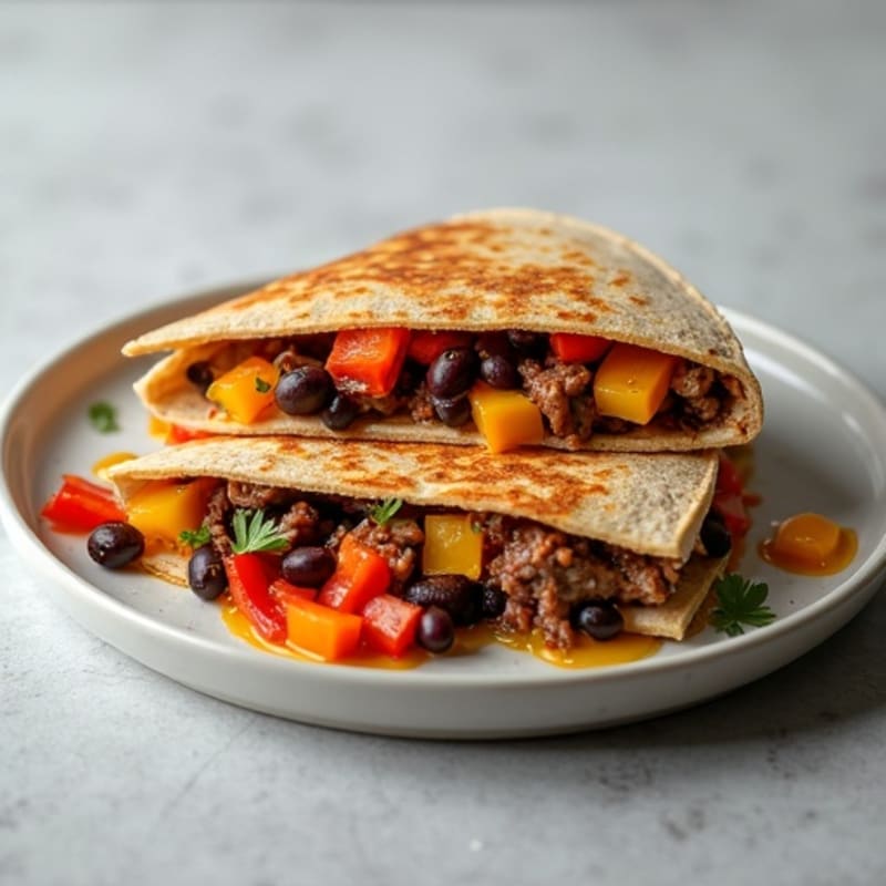 Lean Steak and Black Bean Whole Wheat Quesadillas