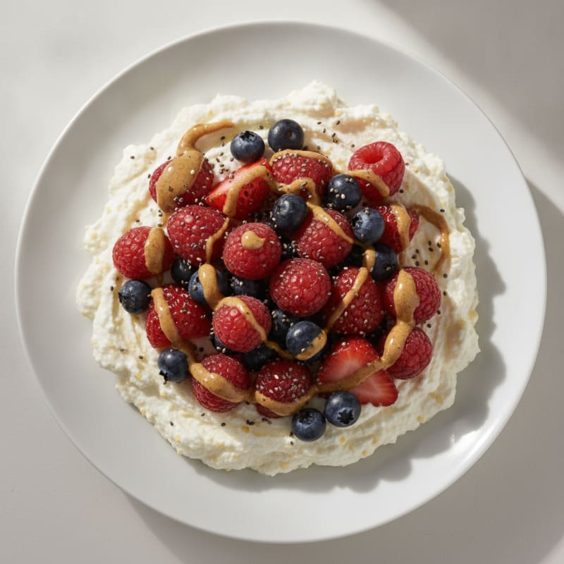 Silky Greek Yogurt Protein Mousse with Berries