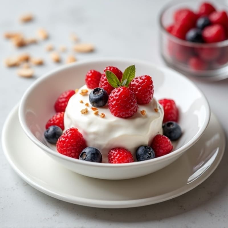 Greek Yogurt Protein Mousse with Mixed Berries