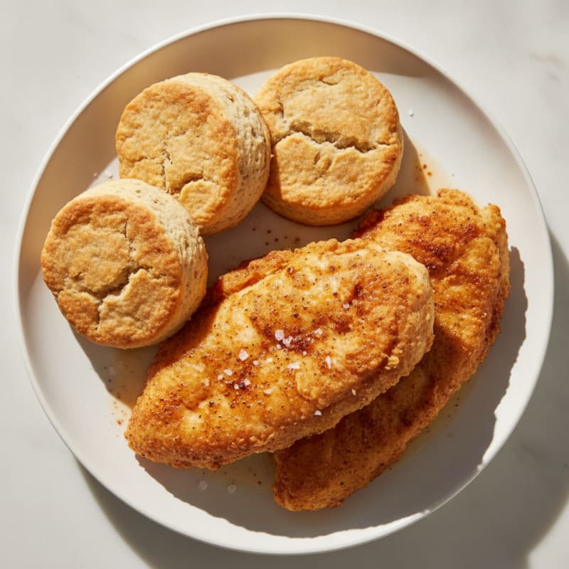 Buttermilk Fried Chicken with Fluffy Biscuits