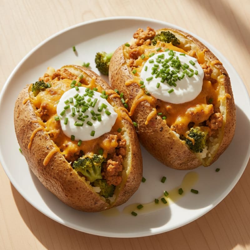 Hearty Loaded Baked Potatoes with Chives
