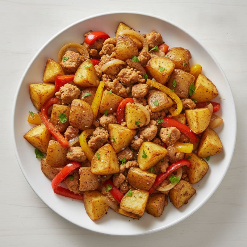 Ground Chicken and Roasted Potatoes Skillet