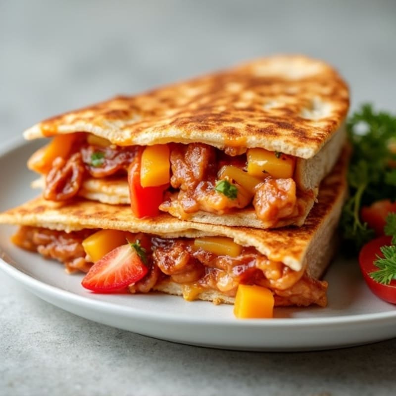 Healthy BBQ Chicken and Veggie Quesadilla
