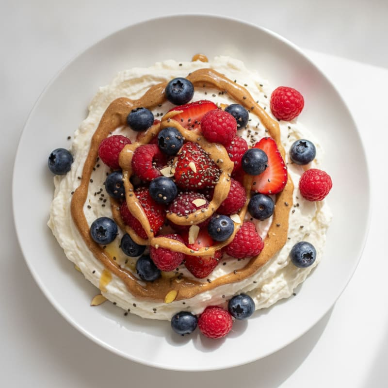 Silky Greek Yogurt Protein Mousse with Mixed Berries