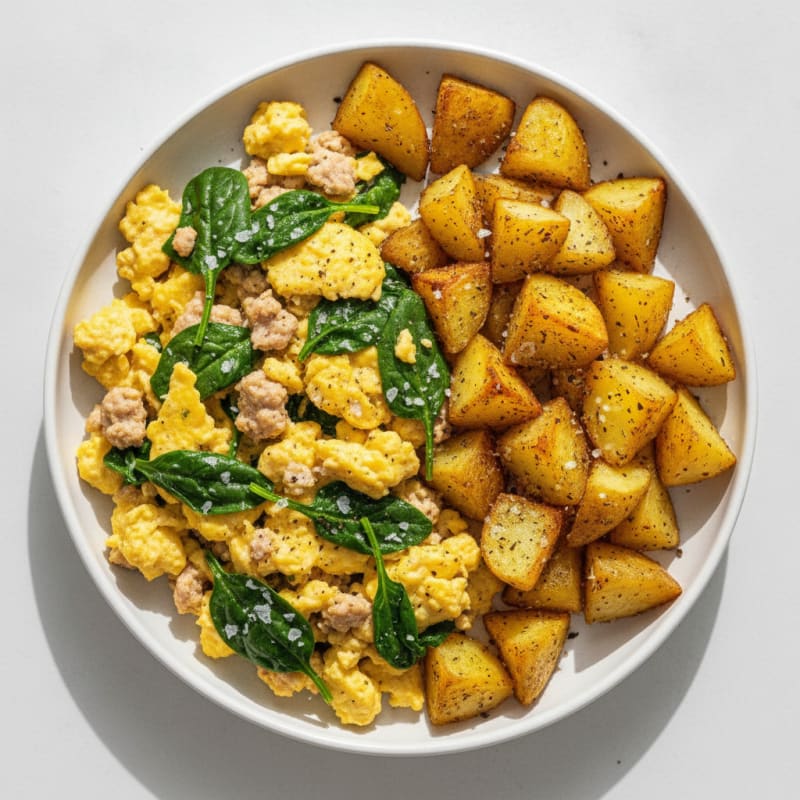 Hearty Scrambled Eggs with Roasted Potatoes
