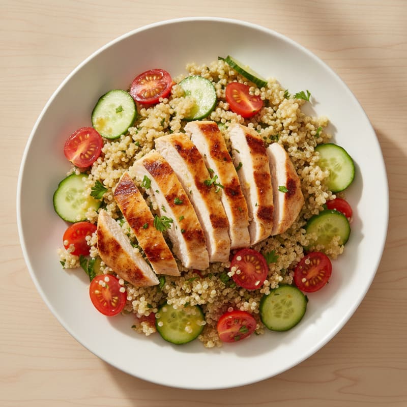 Grilled Chicken and Quinoa Salad with Lemon Vinaigrette